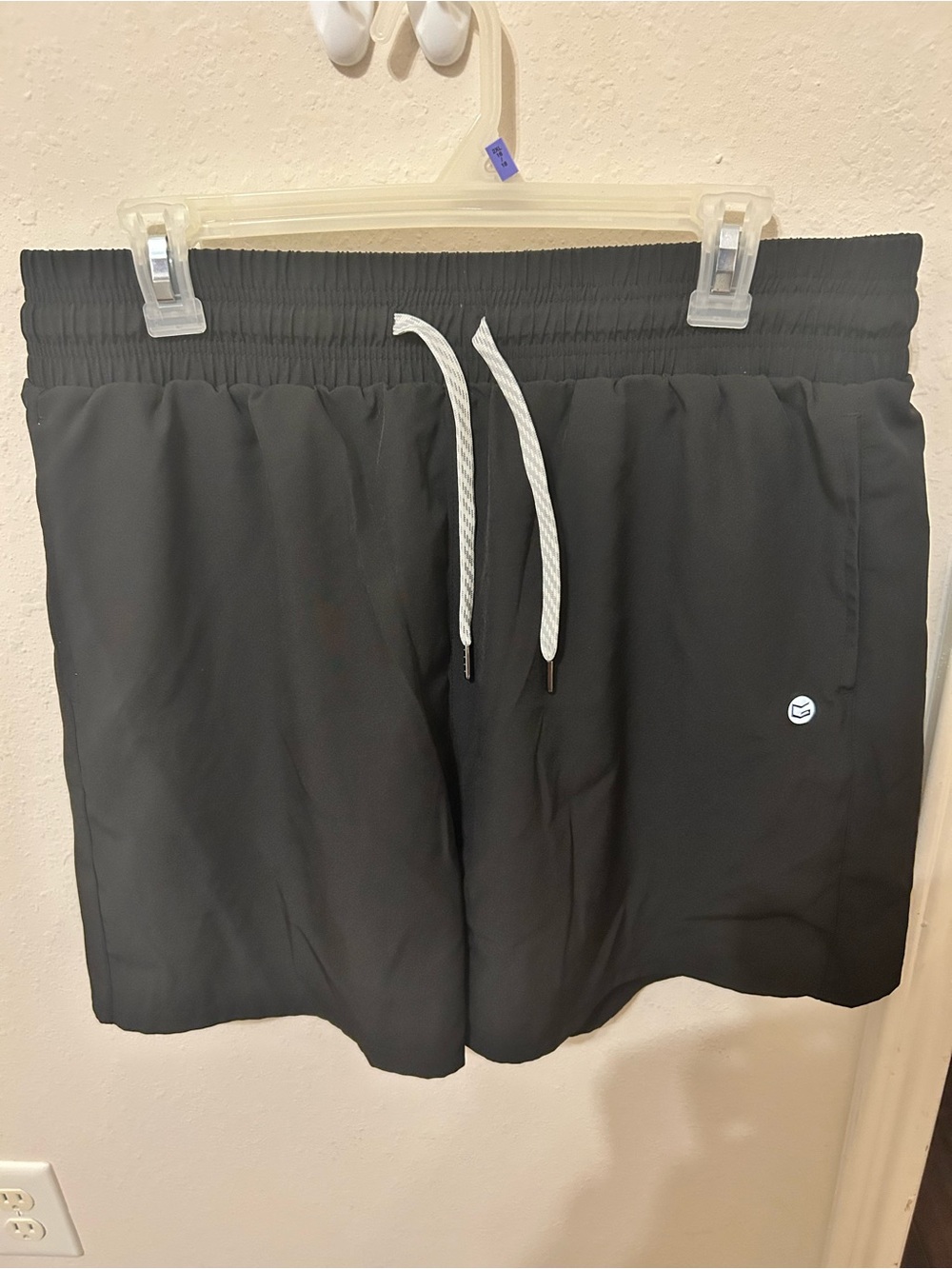Performance Black Women's Athletic Shorts with White Drawstring
